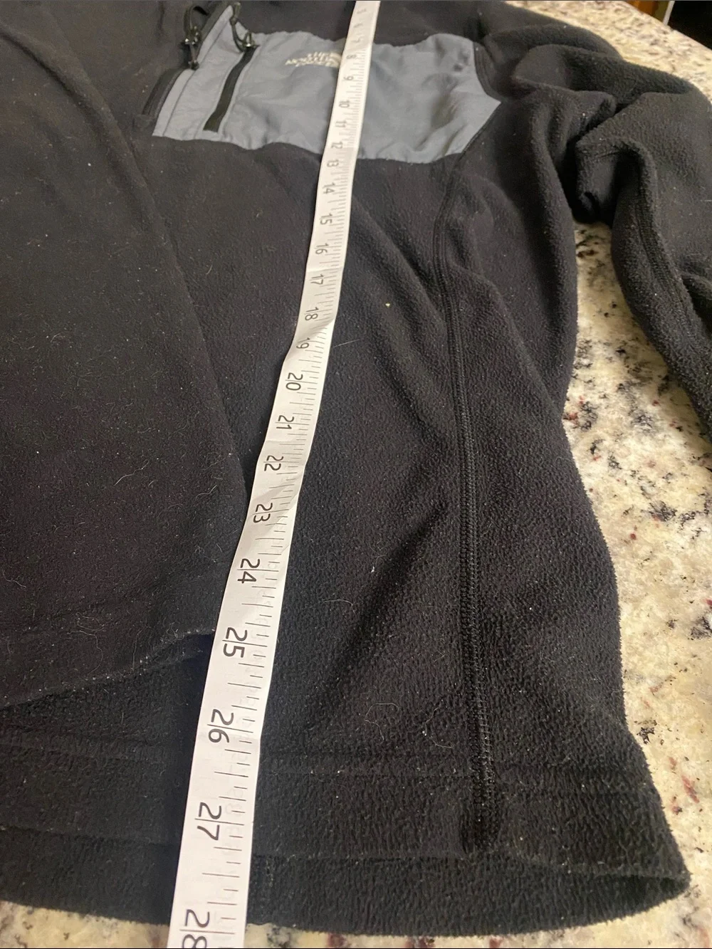 The North Face Men’s Black Fleece Zip Pullover with Gray Chest Pocket